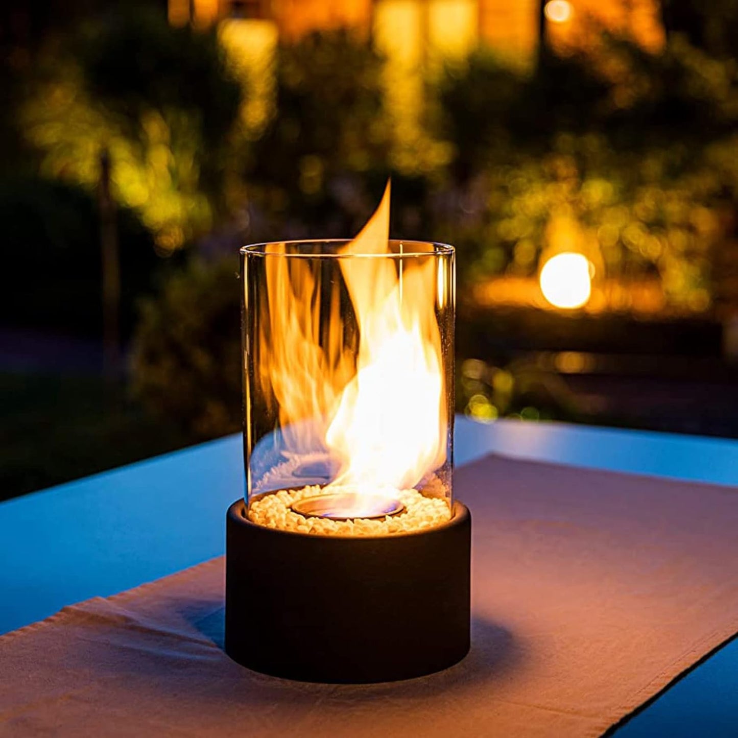 Classic Oil Lamp with Open Flame - Lumora-Black-Medium-Nora Luxe