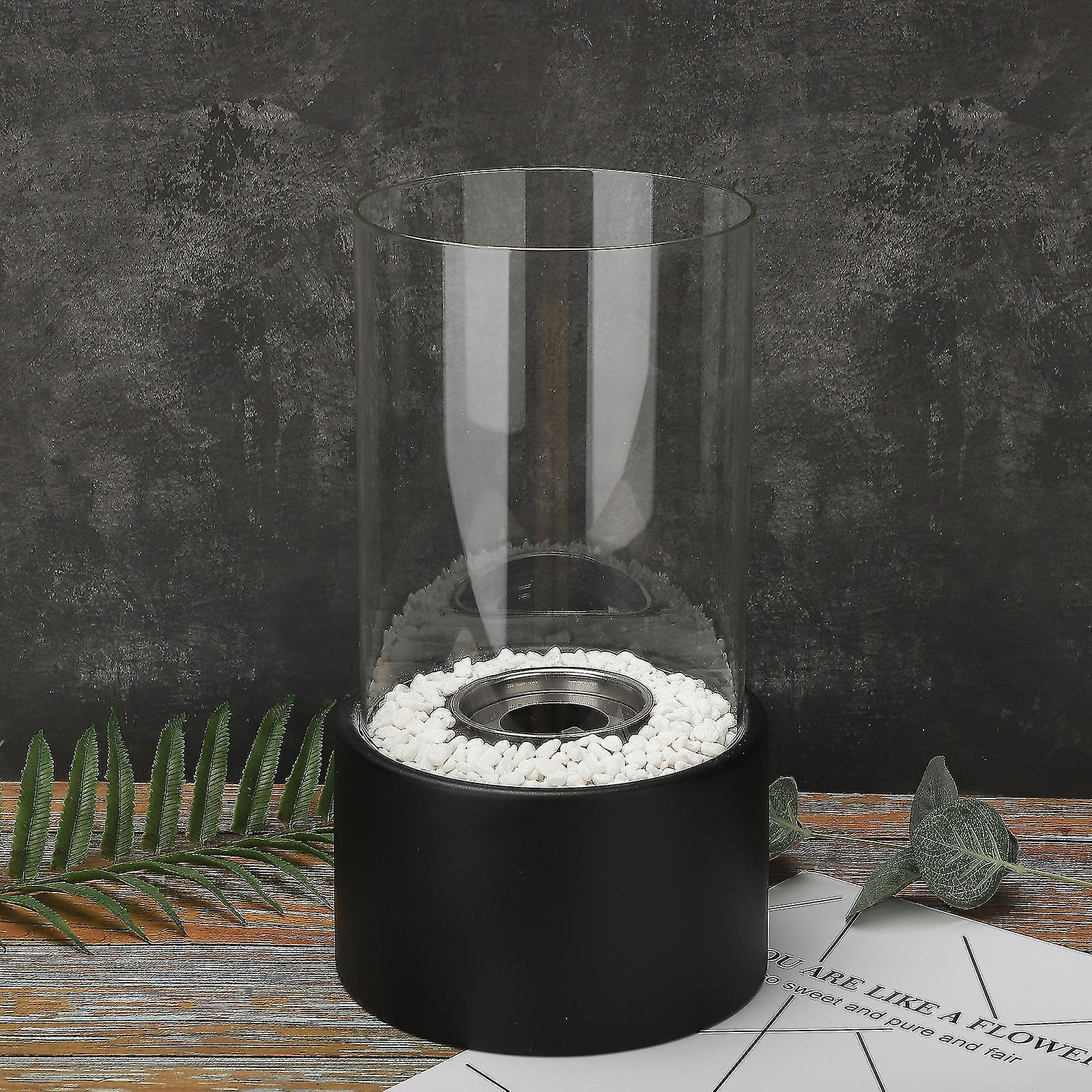 Classic Oil Lamp with Open Flame - Lumora-Black-Medium-Nora Luxe