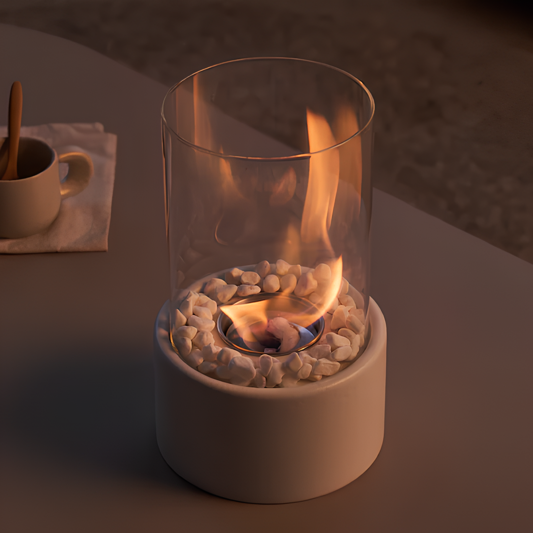 Classic Oil Lamp with Open Flame - Lumora-White-Medium-Nora Luxe