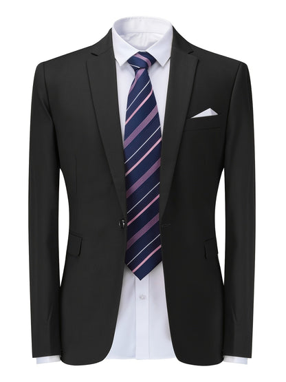 Classic Plain Men's Blazer - Floris-Black-XS-Nora Luxe
