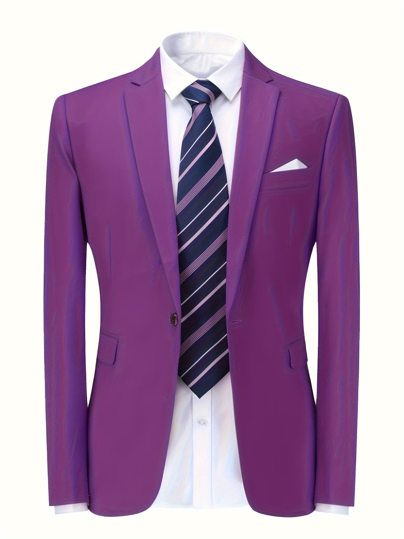 Classic Plain Men's Blazer - Floris-Purple-XS-Nora Luxe