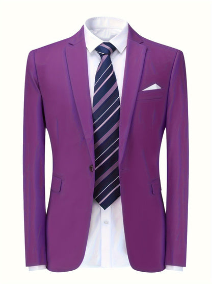 Classic Plain Men's Blazer - Floris-Purple-XS-Nora Luxe
