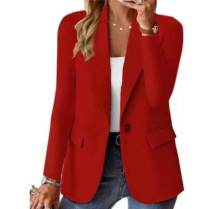 Classic Slim Ladies Blazer - Camille-Red-S-Nora Luxe