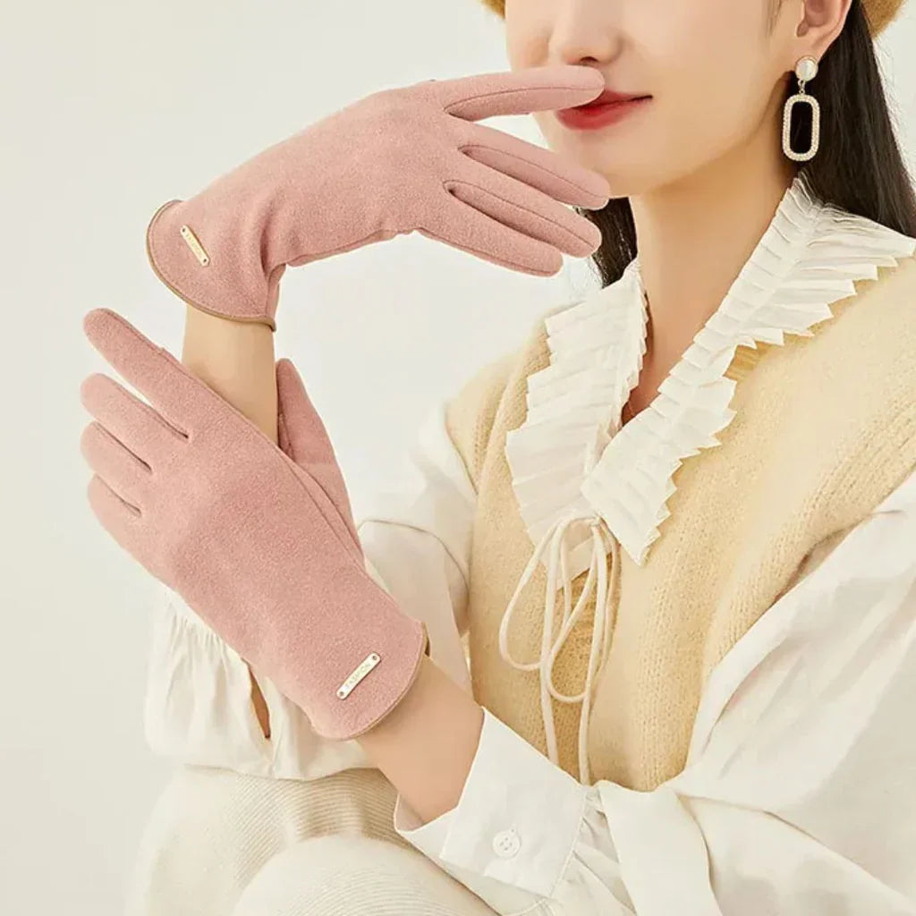 Classic Sweden Women's Gloves - SuaveTouch-Khaki-Nora Luxe