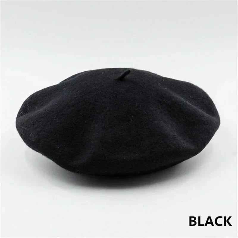 Classic Wool Beret - Marlene-Red-Nora Luxe