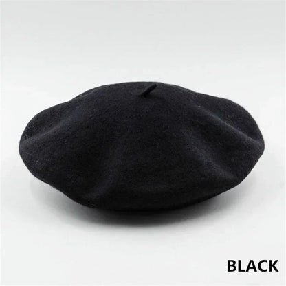 Classic Wool Beret - Marlene-Red-Nora Luxe