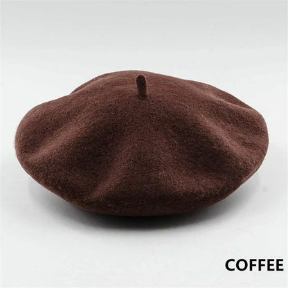 Classic Wool Beret - Marlene-Red-Nora Luxe