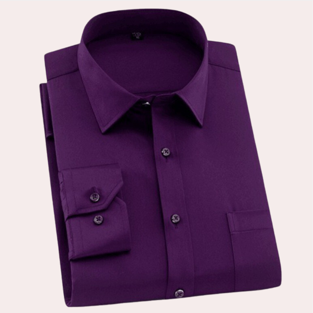 Classic Wrinkle-Free Men's Shirt - Felix-Pink-S-Nora Luxe