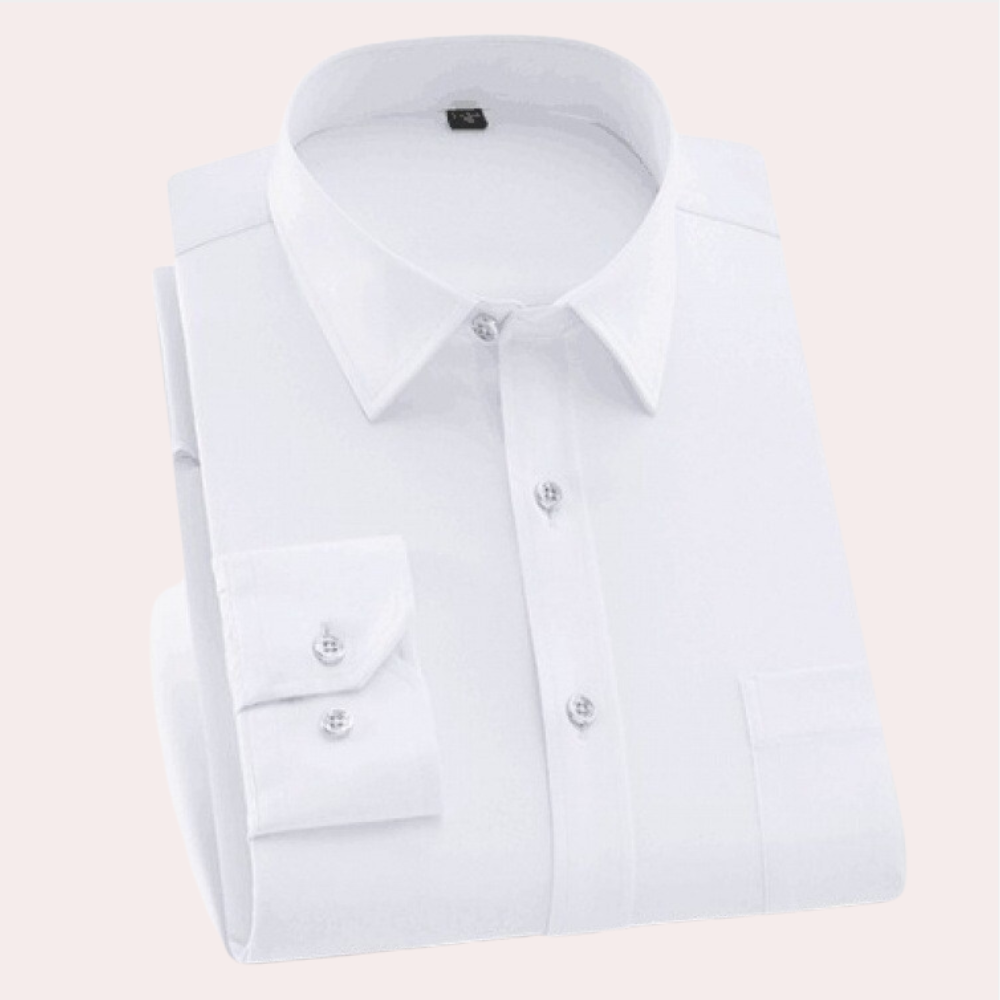 Classic Wrinkle-Free Men's Shirt - Felix-White-S-Nora Luxe