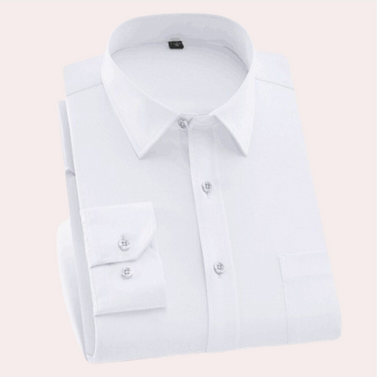 Classic Wrinkle-Free Men's Shirt - Felix-White-S-Nora Luxe