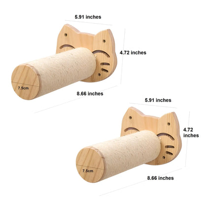Climbing Wall Shelf for Cats with Scratching Post - ClimbPaws-First Step-Nora Luxe
