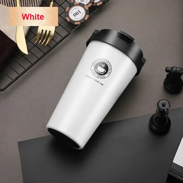 Coffee Travel Mug - ThermaSip-White-Nora Luxe
