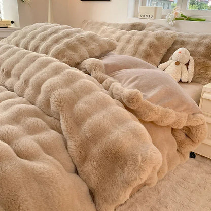 Plush Cozy Fleece Bed Comforter Set