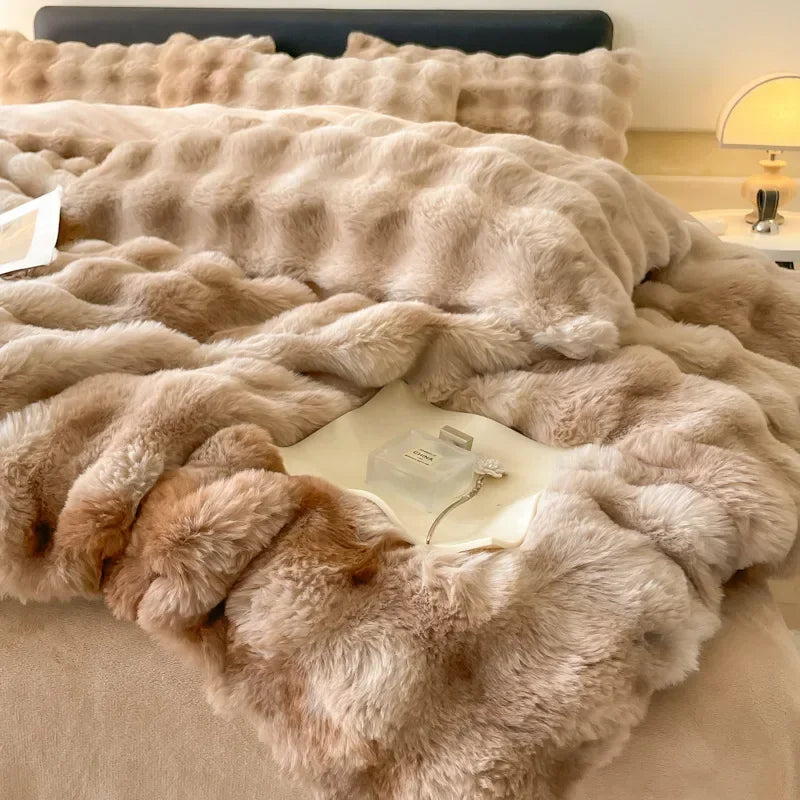 Plush Cozy Fleece Bed Comforter Set