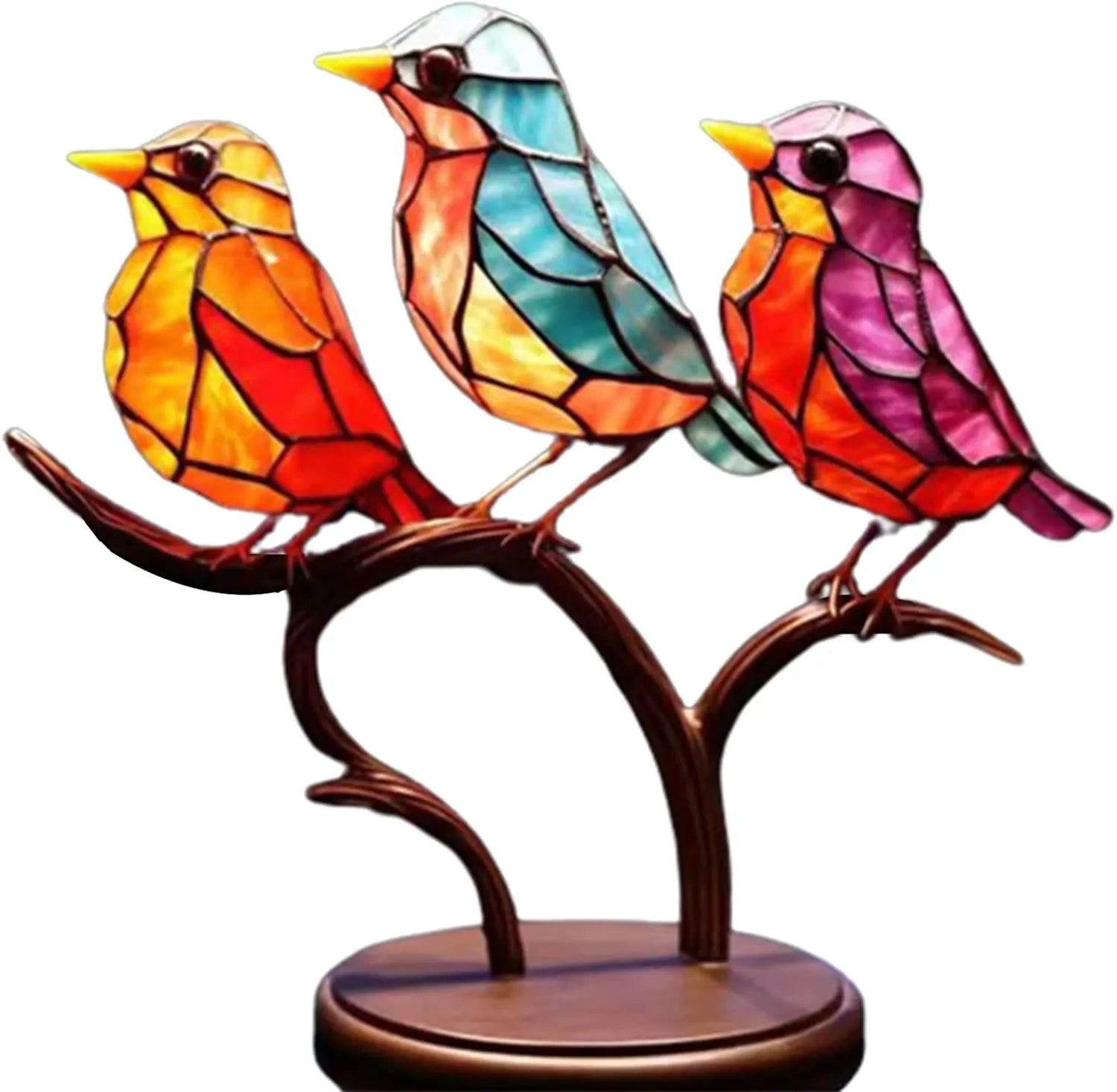 Colored Birds on Branch Decorative Figure - ColorBirds-Kindness-Nora Luxe