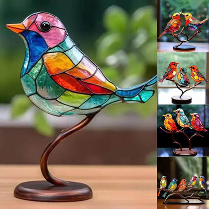 Colored Birds on Branch Decorative Figure - ColorBirds-Self-Confidence-Nora Luxe