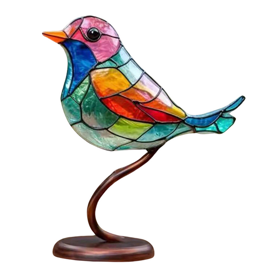 Vibrant Bird Perch Home Decor Statue - Pexav