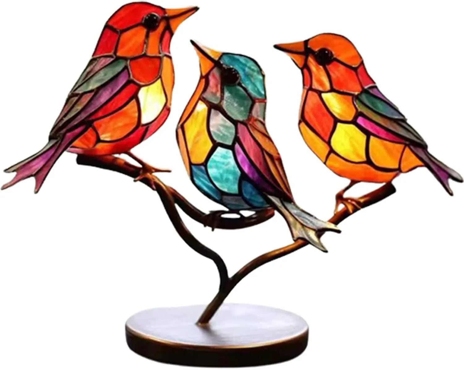 Colored Birds on Branch Decorative Figure - ColorBirds-Trust-Nora Luxe