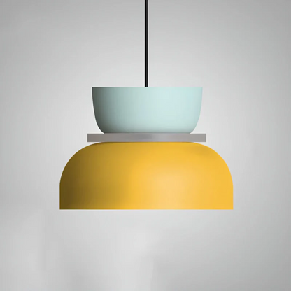 Colorful and Trendy Macaron LED Pendant Light - VividGlow-Medium-Cyan-Yellow-Nora Luxe