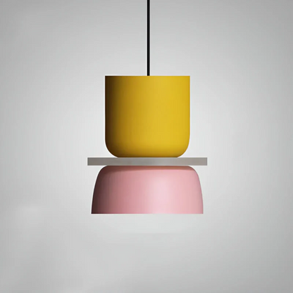 Colorful and Trendy Macaron LED Pendant Light - VividGlow-Yellow-Pink-Nora Luxe