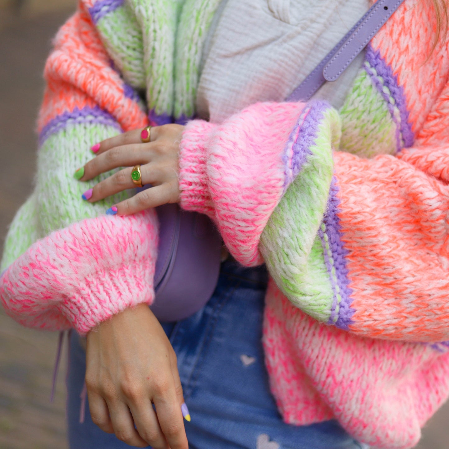 Colorful Striped Cardigan for Women - Livia-Nora Luxe