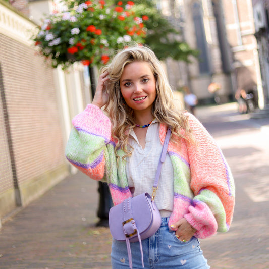 Vibrant Multi Color Women's Cardigan - Pexav