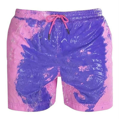 Colour-changing men's swimming shorts with thermal effect – Summer highlight 2025-Pink-S-The Livary