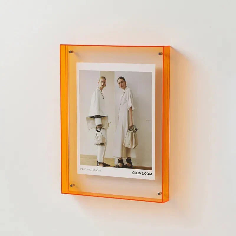 Clear Wall Mount Glass Photo Frame