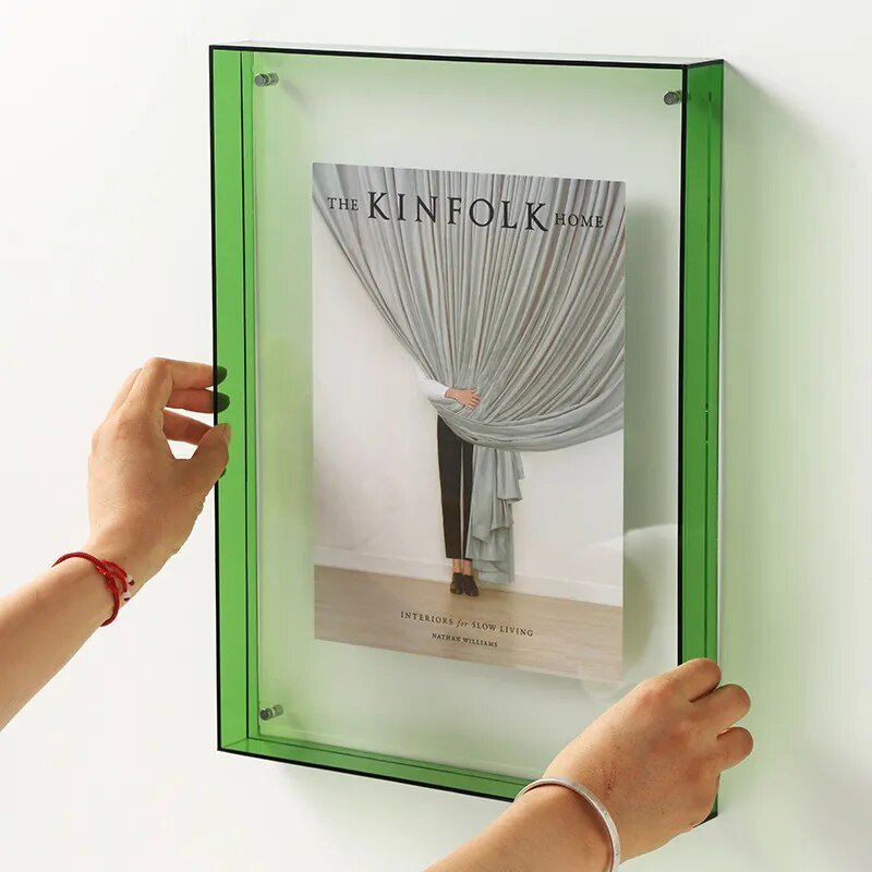 Clear Wall Mount Glass Photo Frame