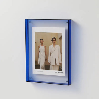 Clear Wall Mount Glass Photo Frame