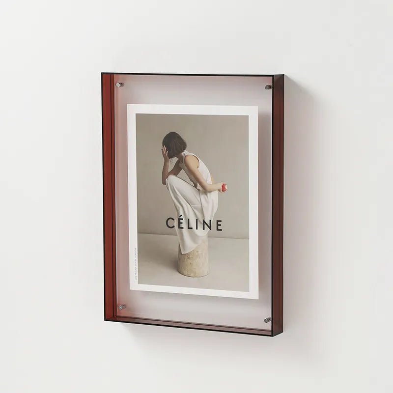 Clear Wall Mount Glass Photo Frame