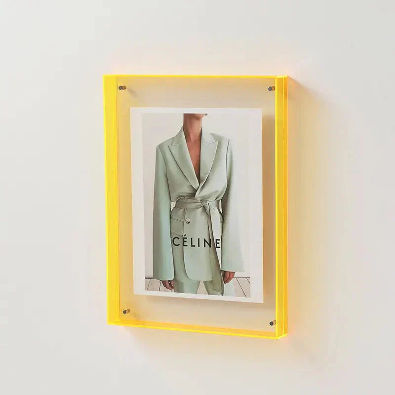 Clear Wall Mount Glass Photo Frame