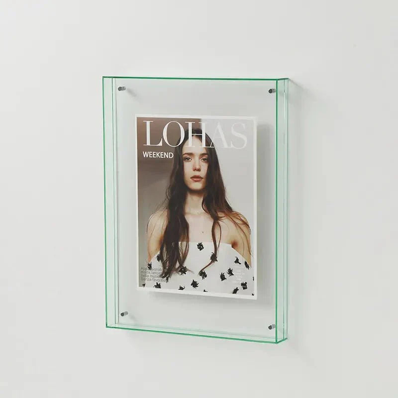 Clear Wall Mount Glass Photo Frame
