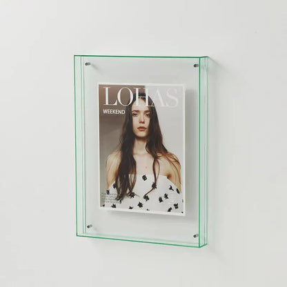 Clear Wall Mount Glass Photo Frame