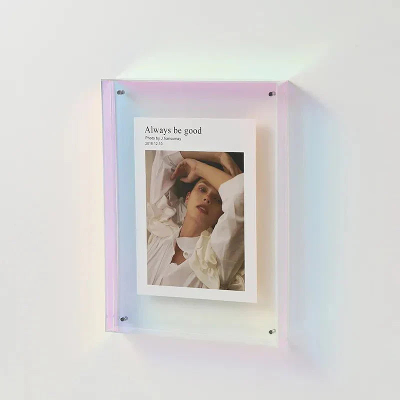 Clear Wall Mount Glass Photo Frame