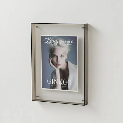 Clear Wall Mount Glass Photo Frame