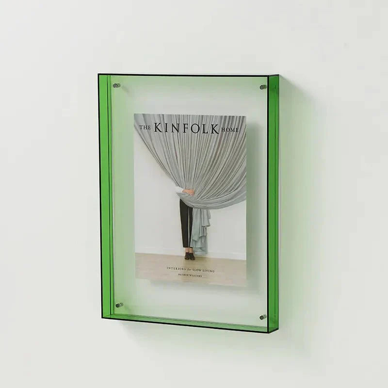 Clear Wall Mount Glass Photo Frame