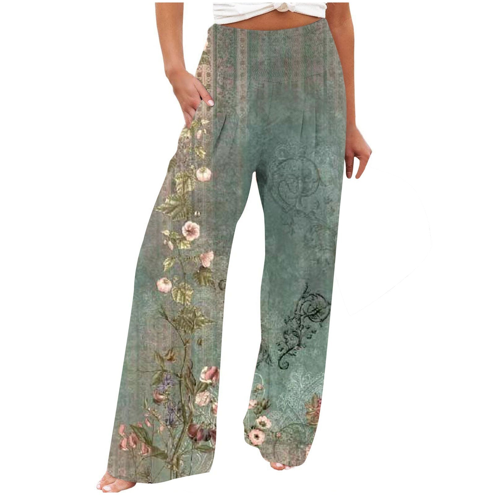 Fashionable Wide Leg Women's Pants - Pexav