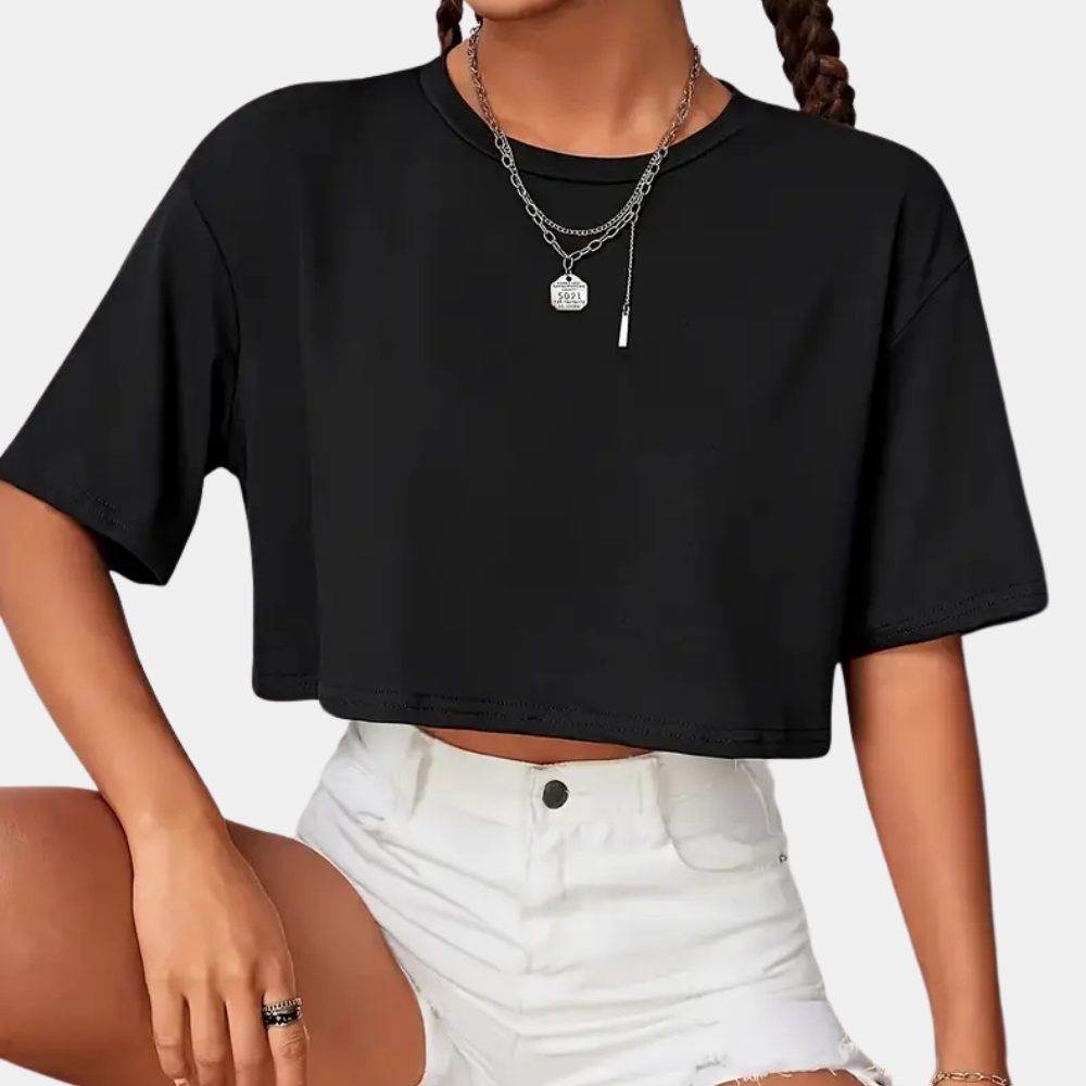 Soft Fitted Ladies Black Tee - Pexav