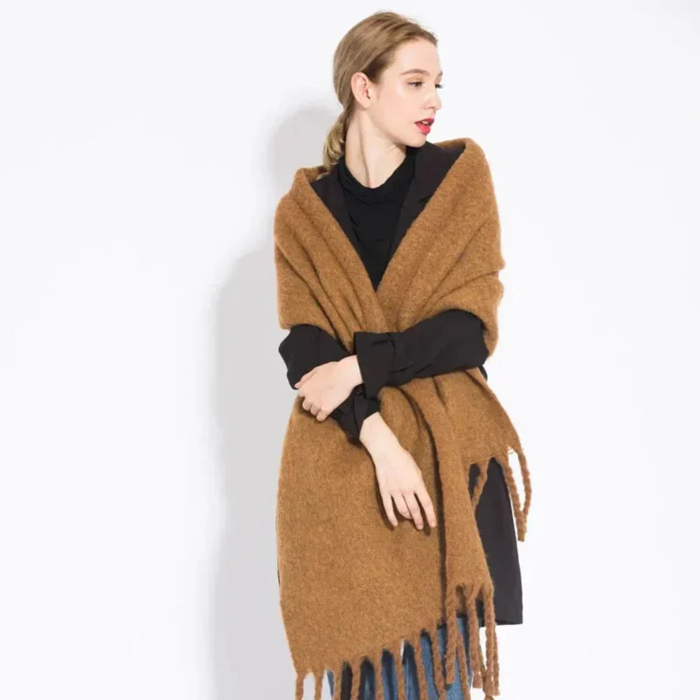 Comfortable Cashmere Scarf for Women - Eloise-Chestnut Brown-Nora Luxe