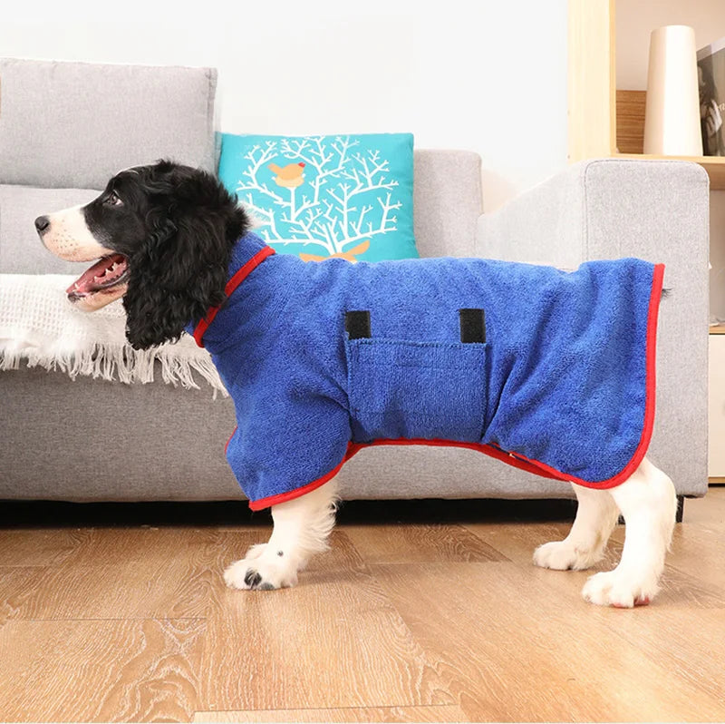 Comfortable Dog Bathrobe - Finn-Blue-XS-Nora Luxe