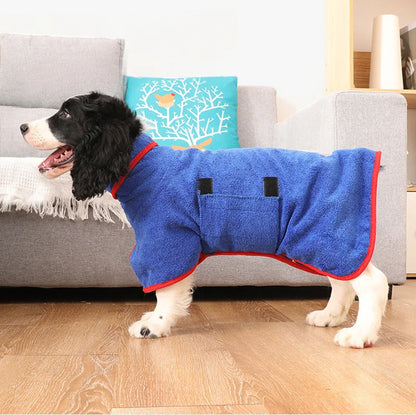 Comfortable Dog Bathrobe - Finn-Blue-XS-Nora Luxe