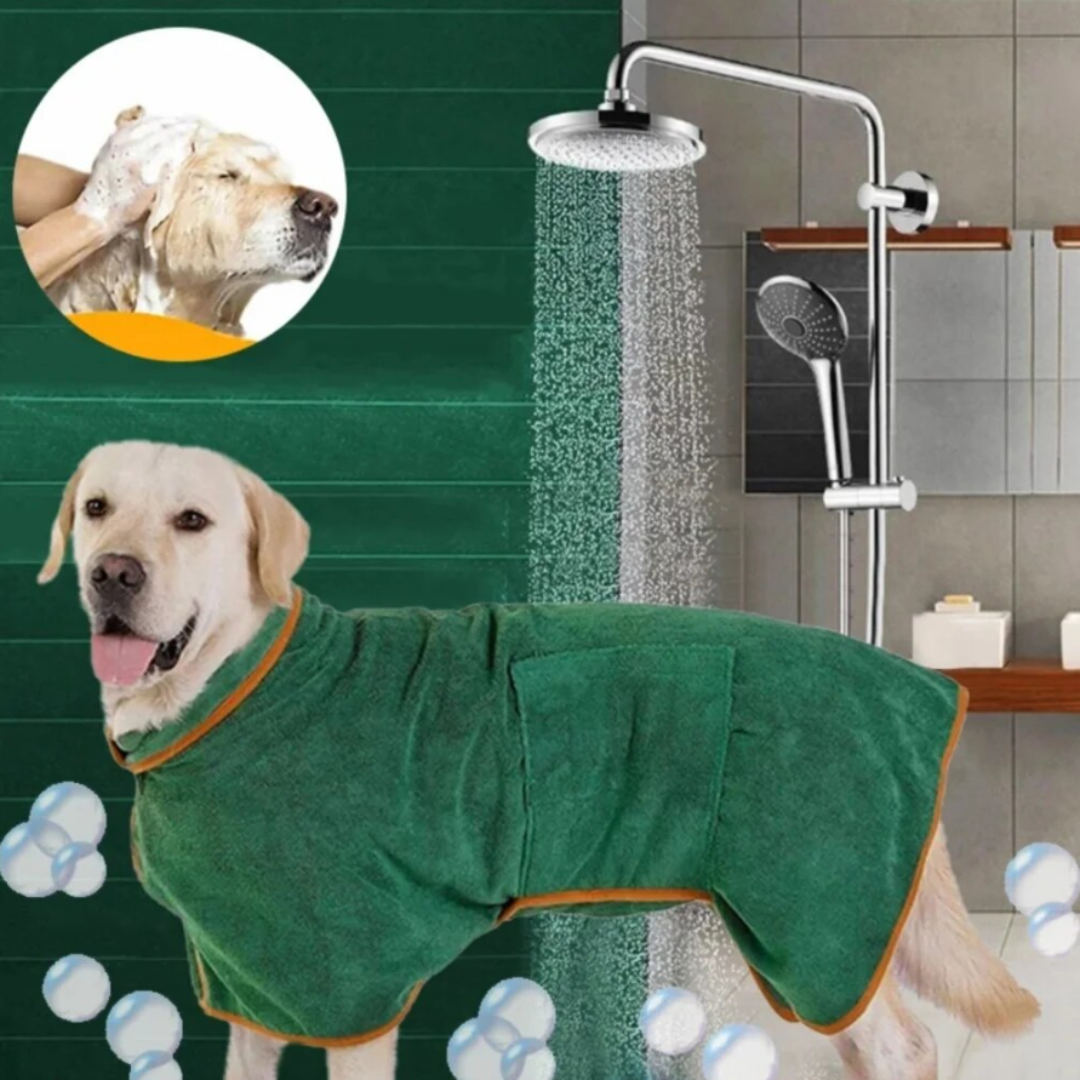Comfortable Dog Bathrobe - Finn-Blue-XS-Nora Luxe