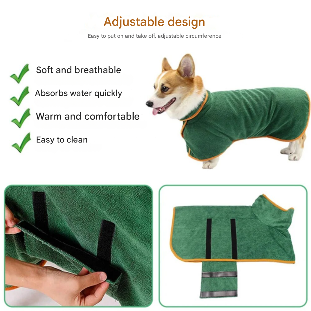 Comfortable Dog Bathrobe - Finn-Blue-XS-Nora Luxe