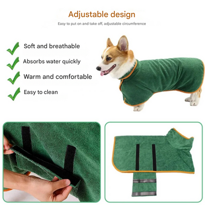 Comfortable Dog Bathrobe - Finn-Blue-XS-Nora Luxe