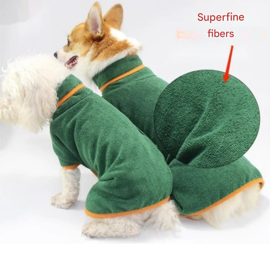 Comfortable Dog Bathrobe - Finn-Blue-XS-Nora Luxe