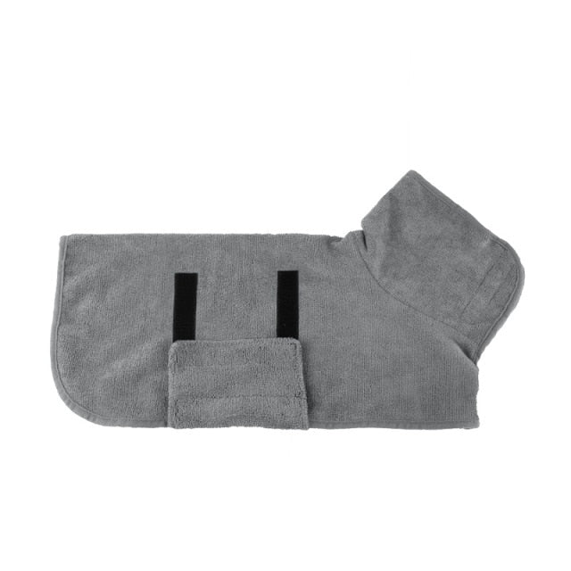 Comfortable Dog Bathrobe - Finn-Gray-XS-Nora Luxe