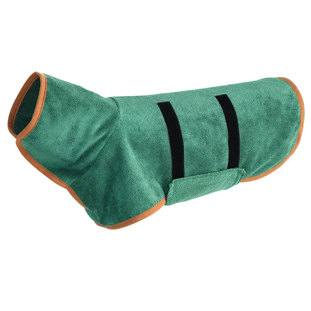 Comfortable Dog Bathrobe - Finn-Green-XL-Nora Luxe