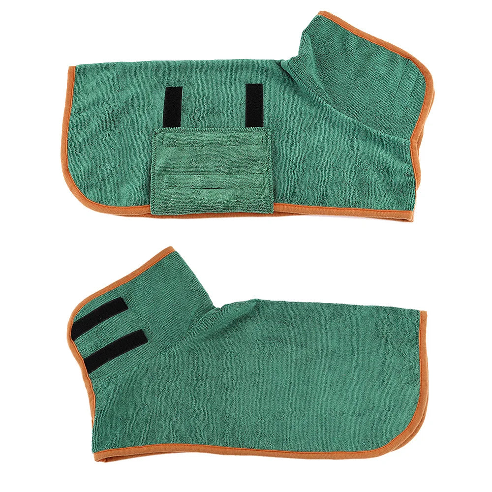 Comfortable Dog Bathrobe - Finn-Green-XS-Nora Luxe