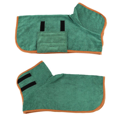 Comfortable Dog Bathrobe - Finn-Green-XS-Nora Luxe